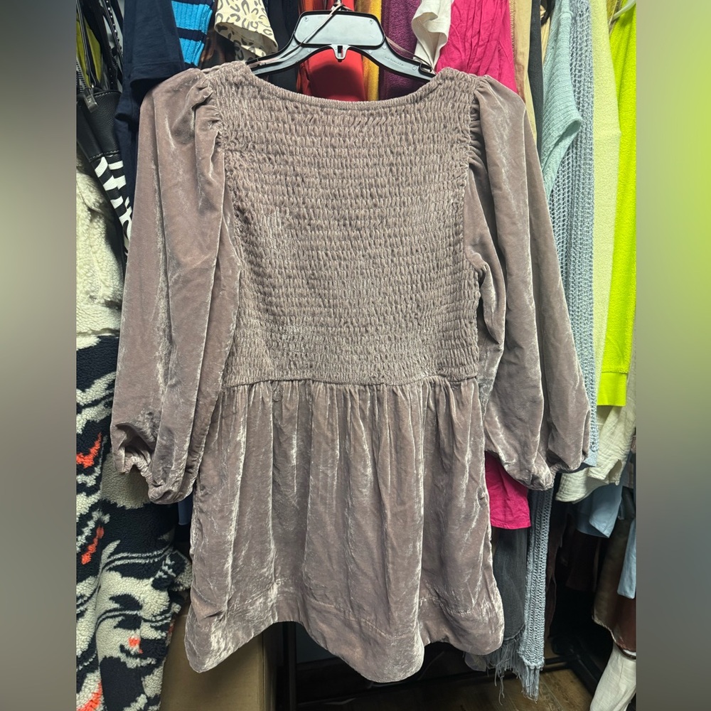 FREE PEOPLE Farrier Velvet Mini Dress -  NWOT Retail $128 - Picture 5 of 7